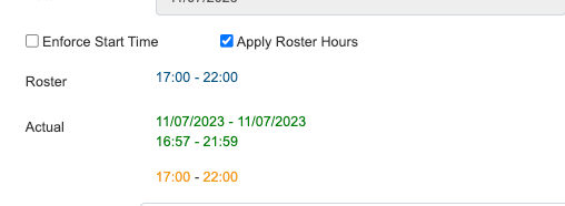 Apply roster hours